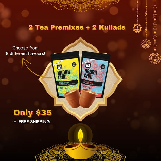 Diwali Tea Bundle 2 (2 Premix + 2 Kullad)
