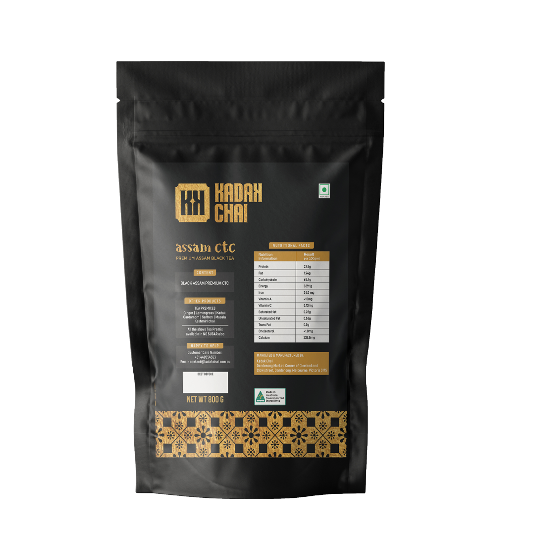 Assam CTC Black Tea – back packaging images (Pack 2)