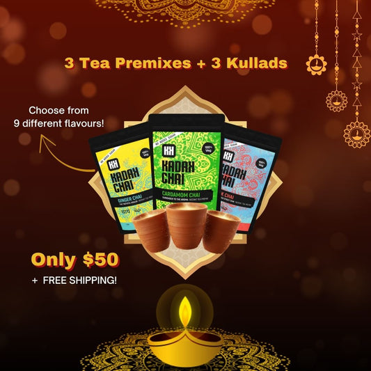 Diwali Tea Bundle 3 (3 Premix + 3 Kullad)
