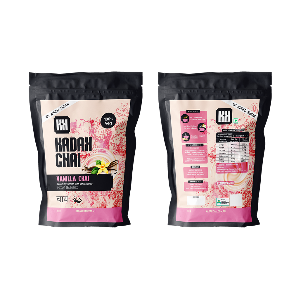 Delicious Vanilla Latte – front and back packaging images